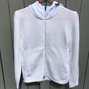 Prada White Knit Sweater Jacket Size L